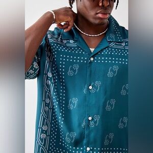 STANDARD CLOTH Teal KYLIAN Scarf Shirt XL